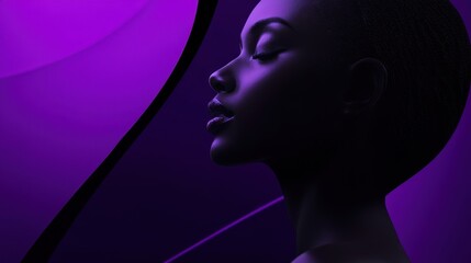 Obraz premium Purple Dream: A Portrait in Silhouette