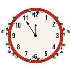 New year countdown alarm clock isolated white background. New year counting down clock template design. Vector illustration can used greeting banner poster card cover design social media poster