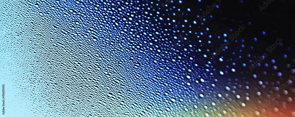 Fototapete A banner design with a grainy, noisy background and an abstract shape in a color gradient, highlighted by a vibrant, glowing rainbow noise texture in yellow, green, pink, blue, and black.