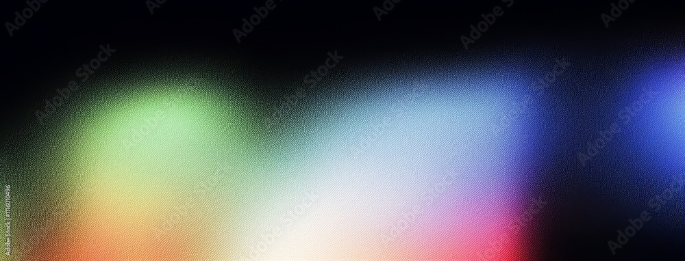 Poster a grainy green and red abstract background with glowing hues, set against a black background with a 