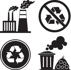 Simple black and white population icons 