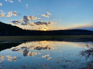 sunrise over the lake