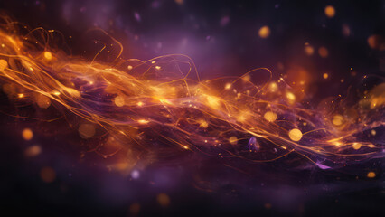 Fototapeta premium Abstract glowing numbers dissolving into light particles, vibrant turquoise and gold gradients, ethereal cinematic glow