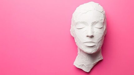 Plaster abstract figure, with sharp angles and dramatic contrast in textures