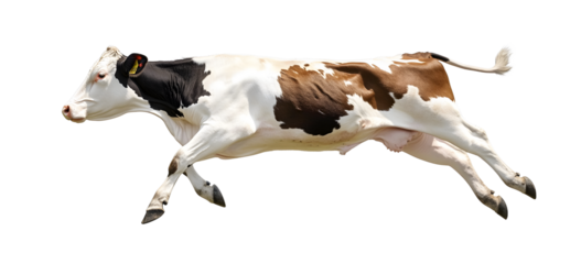 A flying cow isolated on white