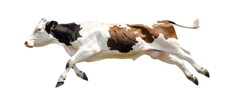 A flying cow isolated on white