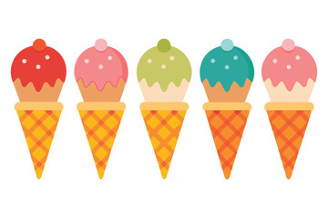 ice cream set vector illustration with white background
