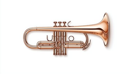 Obraz premium a brass trumpet sticker, retro music icon, bold outlines, 2D illustration, isolated on white background