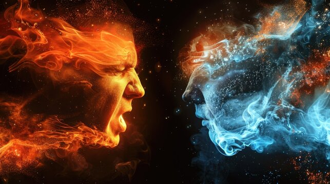 Furious Disagreement: A heated argument where one person becomes intensely upset, reacting with anger and possibly aggression, escalating the confrontation.
