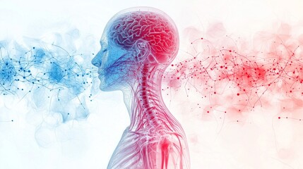 artistic illustration depicts autonomic nervous system showcasing sympathetic and parasympathetic pathways vibrant colors blending accuracy creativity educational use.