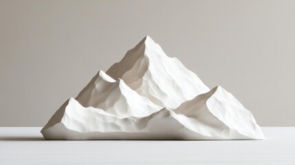 Textured plaster sculpture of a mountain range, evoking grandeur and nature