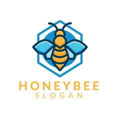 Creative bee honey logo design vector concept template illustration