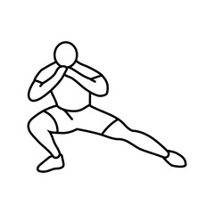 side lunges fitness exercise leg line icon vector. side lunges fitness exercise leg sign. isolated contour symbol black illustration