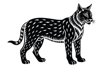 bobcat animal silhouette style vector illustration art white background