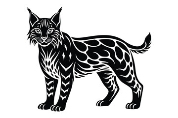 Obraz premium bobcat animal silhouette style vector illustration art white background
