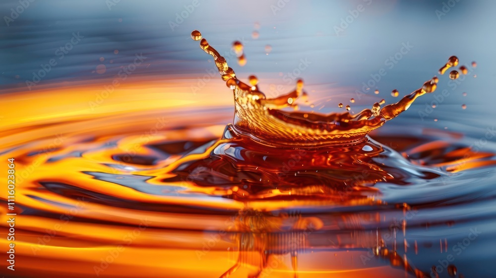 Poster a close-up of water splashing, creating dynamic ripples and vibrant colors.