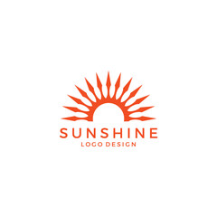 Fototapeta premium Sunshine Logo Vector. Sunset Icon Design