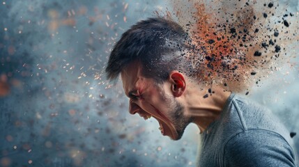 Explosive Anger: Sudden, intense anger that causes a person to shout, throw objects, or react violently due to overwhelming frustration or emotional distress.
