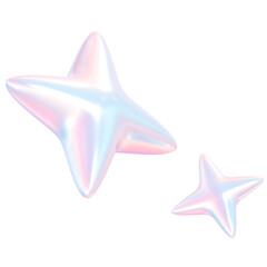Cute 3D Iridescent Star Graphic Design