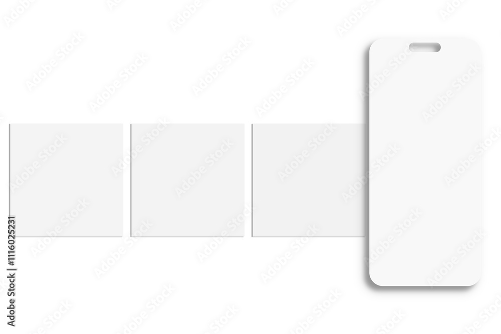 Canvas Prints social media post interface mockup. social media mobile app page template design for user carousel p
