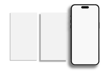 Smartphone mockup and social media stories interface mockup. Social media mobile app page template design for user carousel stories feed. App interface frame template presentation on social network