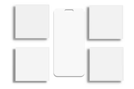 Social media post interface mockup. Social media mobile app page template design for user carousel post feed. Minimal design interface mobile app template of popular social network