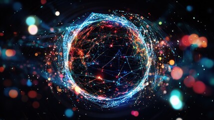 Obraz premium Abstract Globe with Network Connections