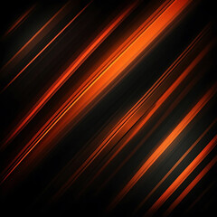 Fototapeta premium Abstract blurred background with colorful stripes of light on dark orange and black, horizontal lines with gradient effect, glowing and flowing in motion.