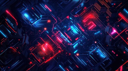 Obraz premium Abstract Cyberpunk Digital Art