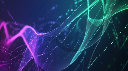 Abstract Digital Art: Flowing Neon Lights