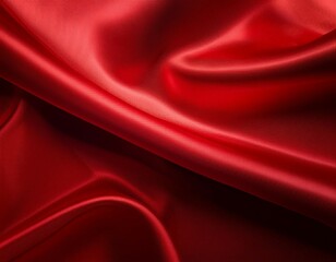 Obraz premium beautiful smooth red satin with copy space