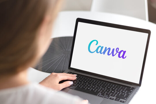 Guilherand-Granges, France - December 04, 2024. Canva is an online design platform offering tools for creating graphics, presentations, videos, and more for personal and professional use.
