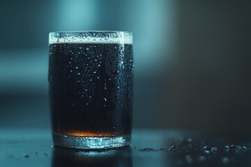 A refreshing glass of dark soda with ice. The bubbles rise gently in this close-up shot. Ideal for food photography or beverage marketing. Generative AI