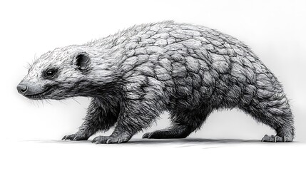 Obraz premium Pangolin pencil sketches illustrating lifelike poses with intricate artistic details