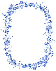 Blue floral wedding decor arch composition