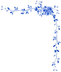 Blue wedding corner floral composition