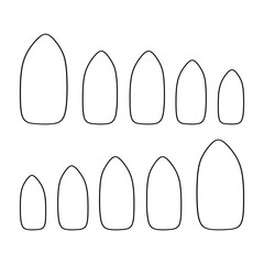 almond nails template for nail artists