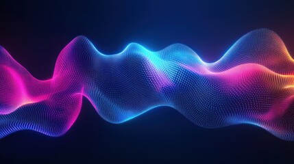 Obraz premium Abstract glowing wave of particles.