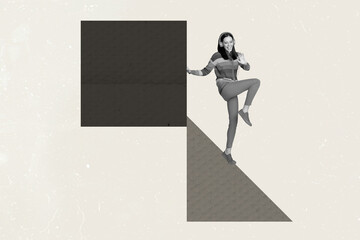 Composite sketch image trend artwork collage of shapes combination figure geometry element young...