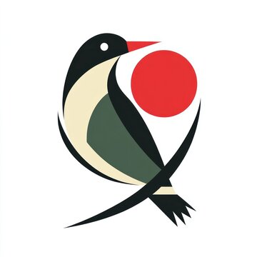 recommend clip art: Here's a possible  and keyword list for your image.. Stylized woodpecker silhouette with sun.