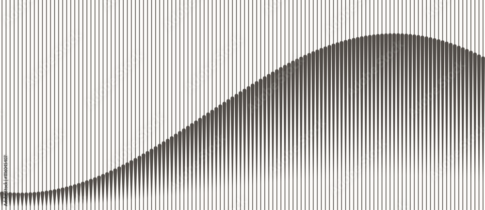 Poster Abstract art geometric background with vertical lines. Optical illusion with waves and transition.
