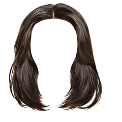 Long brown wig hair with natural waves and shine
