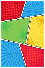 Colorful Rectangle Comic Page Halftone Background