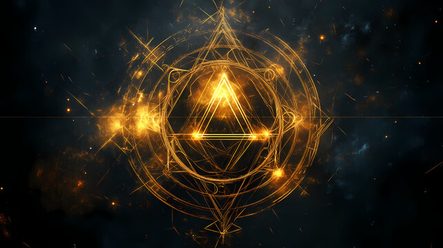 Abstract old alchemic symbol. Alchemy. Illustration
