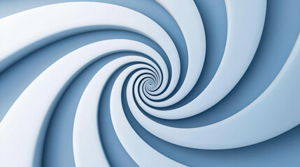 Smooth Hypnotic Spiral Abstract Background in Soft Blue Tones for Design Use