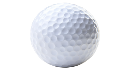 A close-up view of a white golf ball featuring dimples, designed for optimal aerodynamics and performance in the sport of golf.