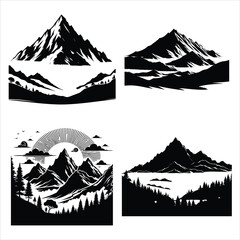 Fototapeta premium Mountain Vector Silhouette