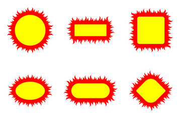 hot sale price tag fire background set