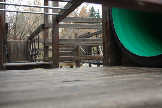 A playground for kids in a parck