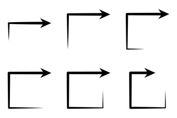 square black arrow illustration set